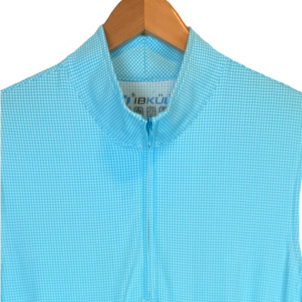 IBKUL Ibcool Mini Check Sleeveless Mock Neck Dress Travel Athletic Tennis L EUC - Picture 4 of 9